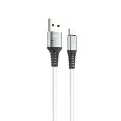 Кабель Hoco U46 Tricyclic silicone charging data cable for microUSB Silver