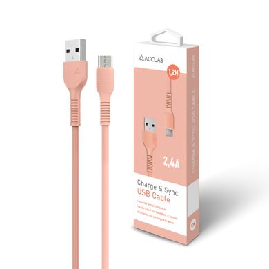 Кабель ACCLAB AL-CBCOLOR-M1PH USB to Micro USB 1,2м (Peachy)