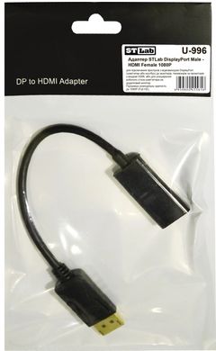 Адаптер STLab DisplayPort Male - HDMI Female