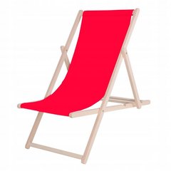 Шезлонг (крісло-лежак) дерев'яний Springos DC0001 RED