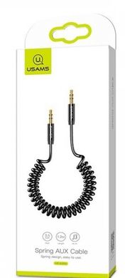 Аудіокабель Usams US-SJ256 Spring Audio Cable 1.2m Black (SJ256YP01)