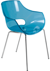 Кресло Papatya Opal прозрачно-синее
