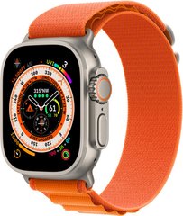 Apple Watch Ultra GPS + Cellular 49mm Titanium Case with Orange Alpine Loop - Small (MNHH3)