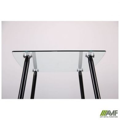 Стол обеденный AMF Умберто черный/стекло прозрачное (521449)