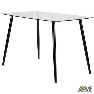 Стол обеденный AMF Умберто черный/стекло прозрачное (521449)