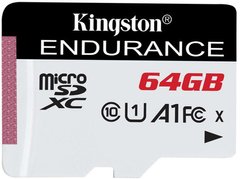 Карта памяти Kingston microSDXC (UHS-1 U1) Endurance 64Gb class 10 А1 (SDCE/64GB)