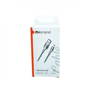 Кабель Mibrand MI-13 Feng World Charging Line USB for Micro 2A 1m Black/Grey