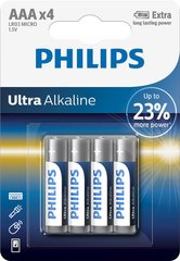 Батарейки Philips Ultra Alkaline AAA BLI 4 (LR03E4B/10)