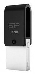 Флешка SiliconPower USB 2.0 Mobile X21 MicroUSB OTG 16Gb Black metal (SP016GBUF2X21V1K)