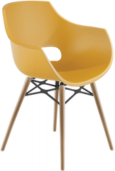 Кресло Papatya Opal-Wox желтый матовый, рама натуральный бук