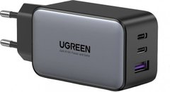 Зарядное устройство Ugreen CD244 3xUSB 65W GaN (2хUSB-C+USB-A) Серый