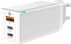 Зарядное устройство Baseus 3xUSB 65W (2xType-C+USB QC3.0) Белый