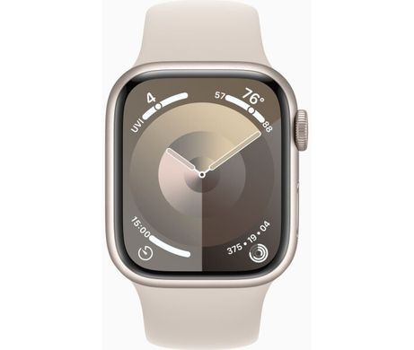 Apple Watch Series 9 GPS 41mm Starlight Aluminium Case with Starlight Sport Band S/M (MR8T3QP/A)