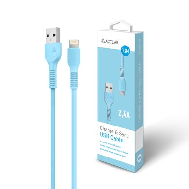 Кабель ACCLAB AL-CBCOLOR-L1BL USB to Lightning 1,2м (Blue)
