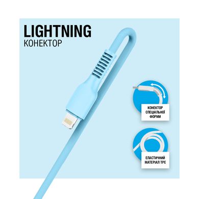 Кабель ACCLAB AL-CBCOLOR-L1BL USB to Lightning 1,2м (Blue)