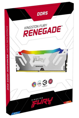 Оперативна пам'ять Kingston FURY 16 GB DDR5 7200 MHz Renegade Silver/White RGB (KF572C38RWA-16)