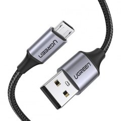 Кабель UGREEN US290 USB 2.0 to Micro Cable Nickel Plating Aluminum Braid 2A 0.25m Black (60144)
