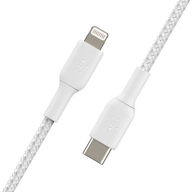 Кабель Belkin USB-С - Lightning, BRAIDED, 2m, white