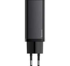 Зарядное устройство Baseus 2xUSB 65W GaN (USB-C+USB-A) Черный