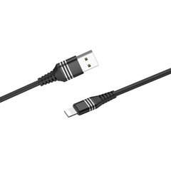 Кабель Hoco U46 Tricyclic silicone charging data cable for lightning Black