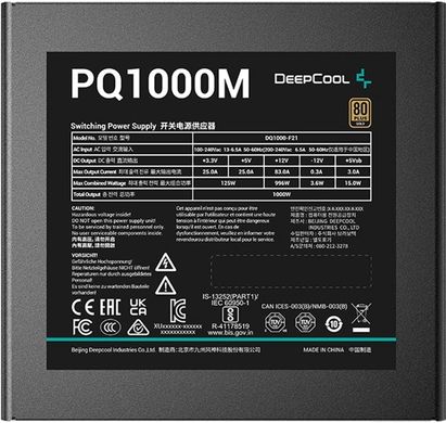 Блок питания Deepcool PQ1000M 1000W (R-PQA00M-FA0B)