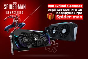 Подарок игра Spider-man при покупке видеокарт серии GeForce RTX 30