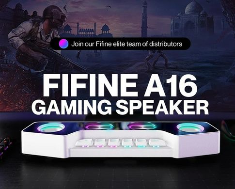 Компьютерная беспроводная колонка Fifine Gaming Speaker A16 RGB AUX/Bluetoth Black
