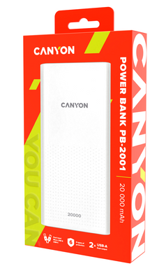 Універсальна мобільна батарея Canyon PB-2001 20000mAh White (CNE-CPB2001W)