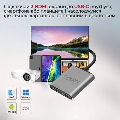 Перехідник USB Type-C/HDMI Promate medialink-h2.grey