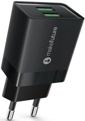Зарядное устройство MakeFuture сетевое MakeFuture 2.4A 2USB Auto-ID Black
