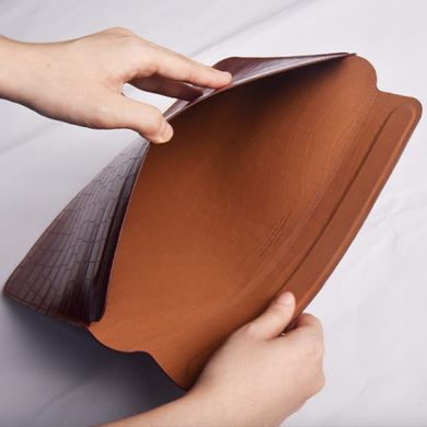 Чехол WIWU Skin Croco Geniunie Leather Sleeve MacBook 14.2 Brown