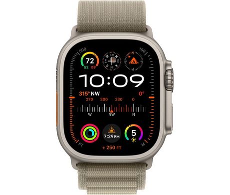 Apple Watch Ultra 2 GPS + Cellular, 49mm Titanium Case with Olive Alpine Loop - M (MREY3UL/A)