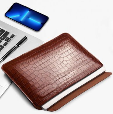 Чехол WIWU Skin Croco Geniunie Leather Sleeve MacBook 16.2 Brown