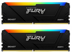 Оперативна пам'ять Kingston DDR4 32GB (2x16GB) 3600Mhz FURY Beast RGB Black (KF436C18BB2AK2/32)