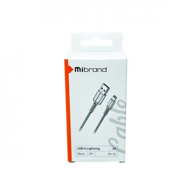 Кабель Mibrand MI-32 Nylon Charging Line USB for Lightning 2A 2m Black