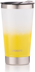 Термостакан для пива Ardesto Bright City 470 мл з відкривачкою, жовтий, нержавіюча сталь (AR2647YL)