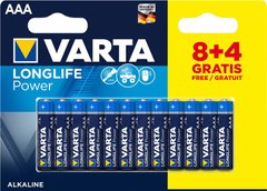 Батарейка Varta Longlife Power AAA BLI 12 (8+4) Alkaline (04903121472)