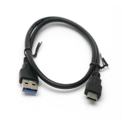 Кабель PowerPlant USB 3.0 AM – Type-C 0,5m