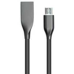 Кабель PowerPlant USB - microUSB 2м силикон Black
