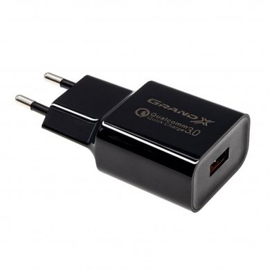Мережевий зарядний пристрій Grand-X CH-350TC Quick Charge QС3.0 + cable USB -> Type C, Cu, 4A, TPE, 1m
