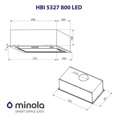 Витяжка Minola HBI 5327 I 800 LED