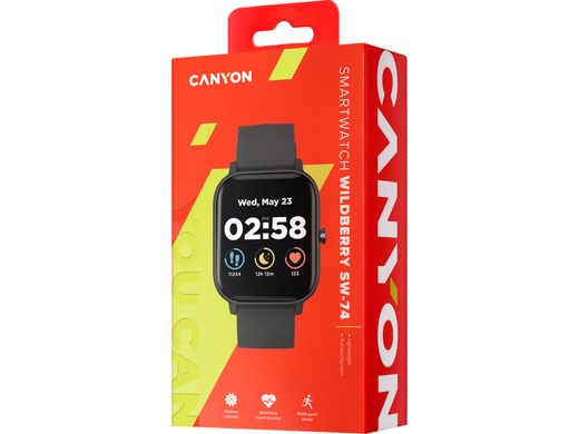 Смарт-часы CANYON Wildberry Black (CNS-SW74BB)