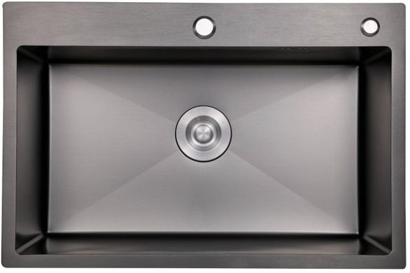 Кухонна мийка Lidz H6050B 3.0/0.8 мм Brush Black (LDH6050BPVD3008)