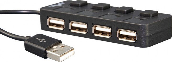 Хаб USB 2.0 Frime 4хUSB2.0 Black (FH-20010)