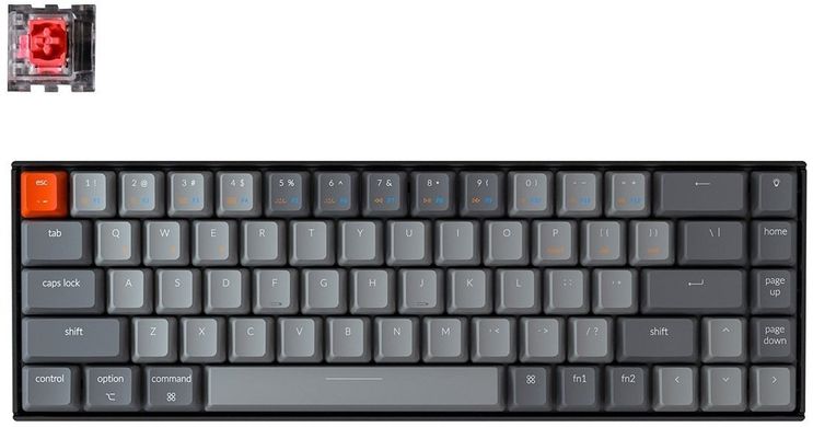 Клавіатура KEYCHRON K6 68 keys Optical Red White LED BLACK (R1_KEYCHRON)