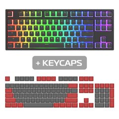 Клавиатура с кейкапами  DARK PROJECT (DP-KD-87A-006700-GTC+KS-42) (красно-серые )
