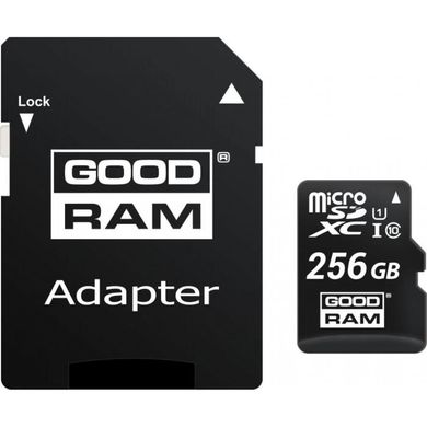 Карта пам'яті Goodram MicroSDHC256GB UHS-I Class 10 Goodram + SD-adapter (M1AA-2560R12)