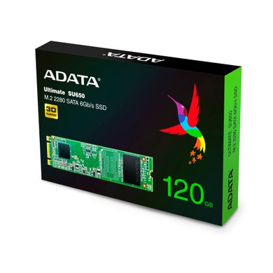 Накопичувач ADATA Ultimate SU650 120GB M.2 SATA 6Gb/s 2280 3D TLC (ASU650NS38-120GT-C)