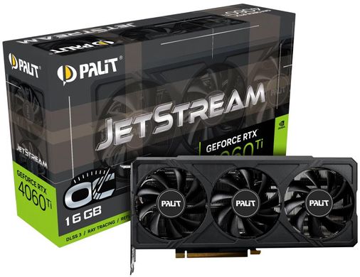Відеокарта Palit GeForce RTX 4060 Ti JetStream 16GB (NE6406T019T1-1061J)