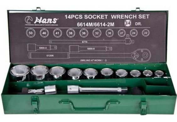 Набір торцевих головок з тріскачкою Hans Tools 6614M